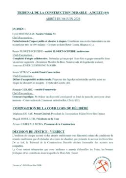 Hors site &agrave; la barre D&eacute;cision de Justice